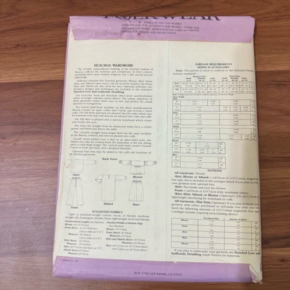 Lot of 4 Vintage Folkwear #102 #118 #125 #127 Collectible Sewing Patterns - Picture 8 of 10